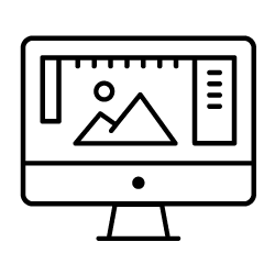 Icon of computer screen showing website
