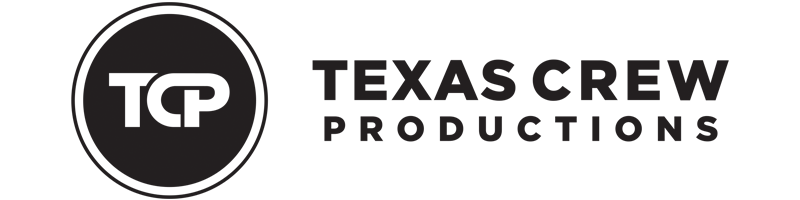 Texas Crew Productions White on Black logo