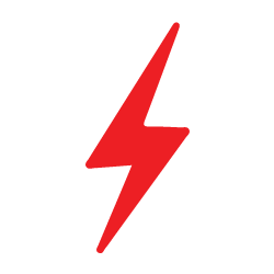 red icon of lighting bolt