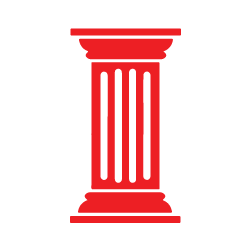red icon of pillar